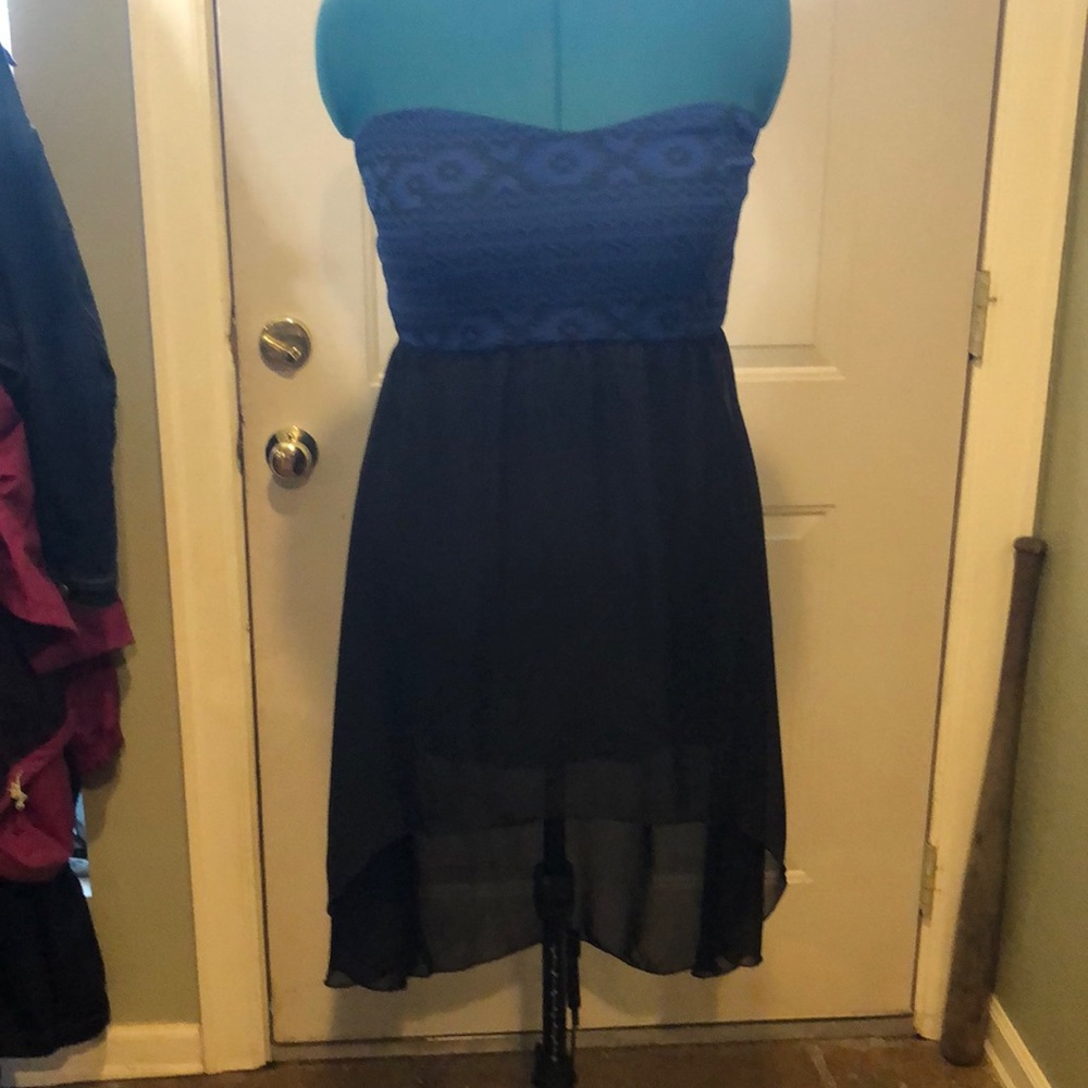 Strapless high-low dress